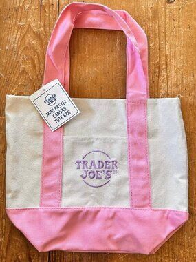 Trader Joe's Canvas Mini Tote Pink